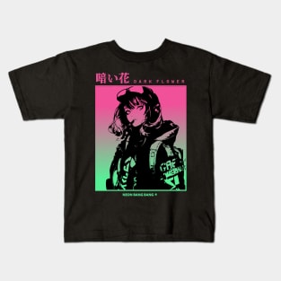 Cyberpunk Aesthetic Vaporwave Anime Manga Girl Japanese Streetwear Kids T-Shirt